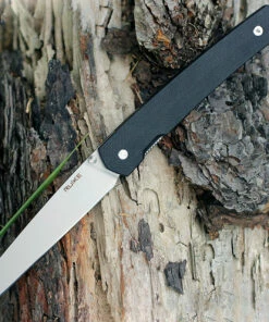 Ruike P865-B, 3.5" 14C28N Plain Blade, Black G-10 Handle