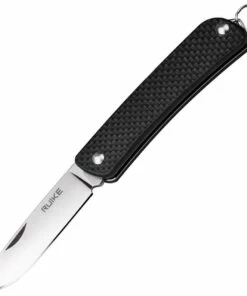 Ruike Criterion Collection S11B, 2.1" 12C27 Plain Blade, Black G-10 Handle