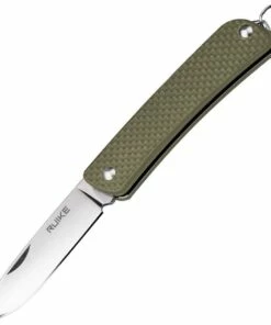 Ruike Criterion Collection S11G, 2.1" 12C27 Plain Blade, Green G-10 Handle
