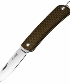 Ruike Criterion Collection S11N, 2.1" 12C27 Plain Blade, Brown G-10 Handle
