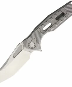 Rike Knife Thor3 Framelock, 3.75" M390 Tanto Blade, Dark Gray Titanium Handle