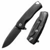 LionSteel ROK Aluminum-Black ROKAOS, 3.27" M390 Black Blade, Aluminum Handle