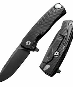 LionSteel ROK Aluminum-Black ROKAOS, 3.27" M390 Black Blade, Aluminum Handle