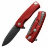 LionSteel ROK Aluminum-Red ROKARB, 3.27" M390 Black Blade, Aluminum Handle