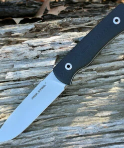 Real Steel 3719 Bushcraft Plus Survival, 4.5" 14C28N Plain Blade, Black Textured G-10 Handle
