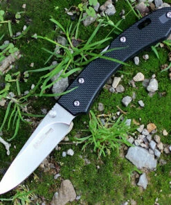 SALEH Knives BKS, 3.5" N690Co Plain Blade, Black G-10 Handle