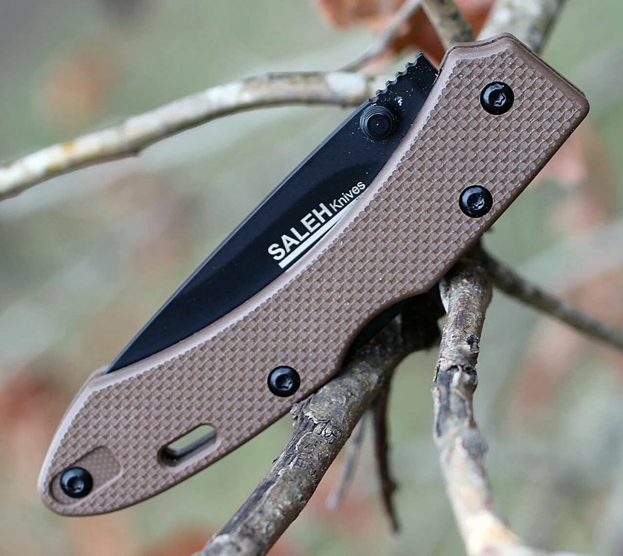 SALEH Knives SNB, 3.5" N690Co Black Plain Blade,Desert Tan G-10 Handle 4 SALEH Knives SNB, 3.5" N690Co Black Plain Blade,Desert Tan G-10 Handle - Image 4