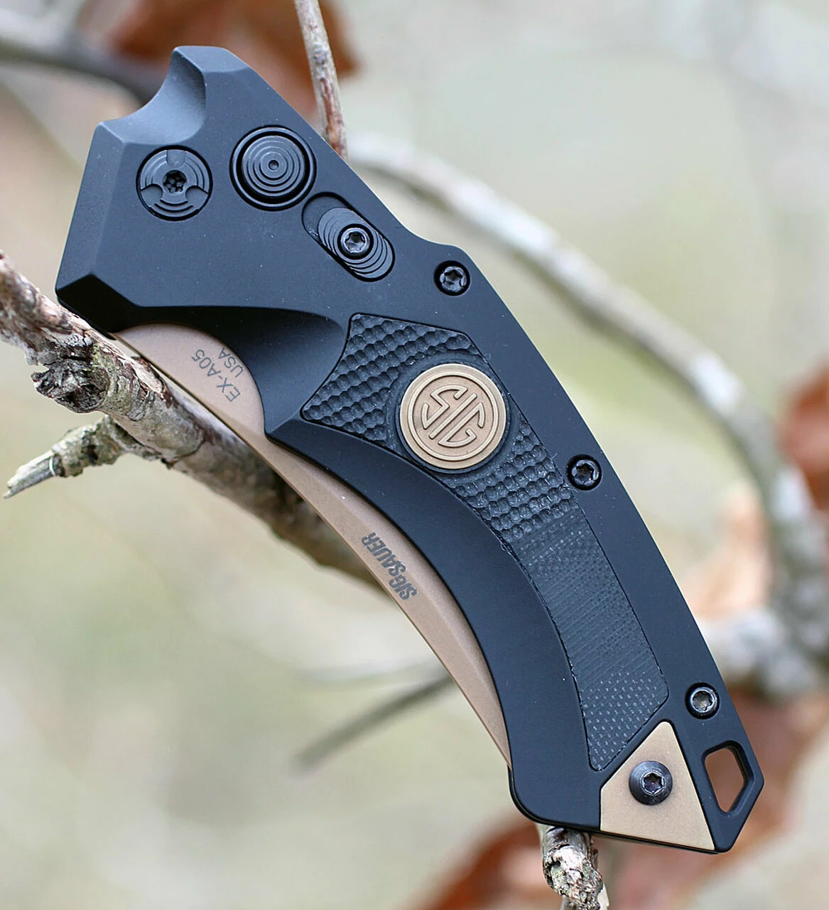 Hogue Sig Sauer 36520 EX-A05 Emperor Scorpion, 3.5" CPM154 Wharncliffe Plain Blade, Black Aluminum/Black G-10 Handle 4 Hogue Sig Sauer 36520 EX-A05 Emperor Scorpion, 3.5" CPM154 Wharncliffe Plain Blade, Black Aluminum/Black G-10 Handle - Image 4