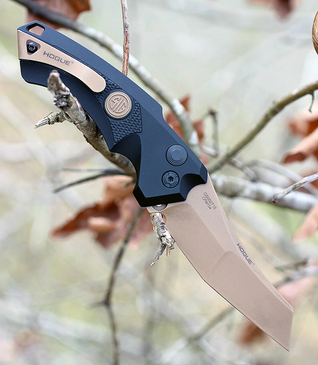 Hogue Sig Sauer 36520 EX-A05 Emperor Scorpion, 3.5" CPM154 Wharncliffe Plain Blade, Black Aluminum/Black G-10 Handle 2 Hogue Sig Sauer 36520 EX-A05 Emperor Scorpion, 3.5" CPM154 Wharncliffe Plain Blade, Black Aluminum/Black G-10 Handle - Image 2