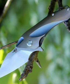 Bestech T1711B Goblin, 2.5" CPM-S35VN Plain Blade, Bronze Titanium Handle w/Blue Inlay