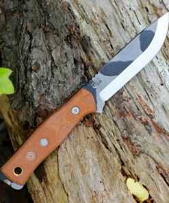 TOPS BROS-01C B.O.B. Fieldcraft CAMO, 4.75" 1095 Camo Plain Blade, Tan Micarta Handle-Kydex Sheath -Buck Knives Sales tpbros01c.1 70054.1566586282