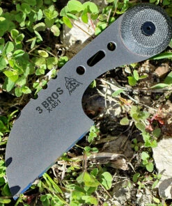 TOPS 3 BROS SHEEP'S FOOT, 2" 1095 CARBON STEEL BLADE, BLACK CANVAS MICARTA HANDLE, KYDEX SHEATH