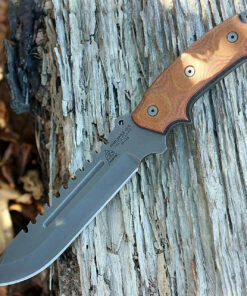 TOPS SE107CDC Steel Eagle Delta Class, 7.6" 1095 Plain Blade, Tan Canvas Micarta Handle