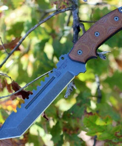 TOPS SE107DDC Steel Eagle Delta Class, 7.6" 1095 Tanto Blade, Tan Canvas Micarta Handle