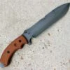 TOPS Tahoma Field Knife Single Edge,1095 High Carbon,Tan Canvas Micarta Handle