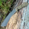 Tops Tundra Trekker TDTK-01, 9" 1095 Carbon Steel, Green Canvas Micarta Handle