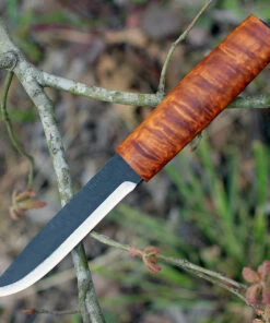 Helle Viking 4.33 in. Triple Laminated Stainless Steel Blade, Curly Birch Handle