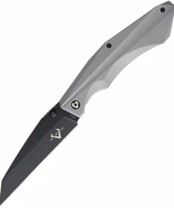 V Nives 30053 Ti-Sportster, 3.75" Black 154CM Plain Blade, Gray Titanium Handle