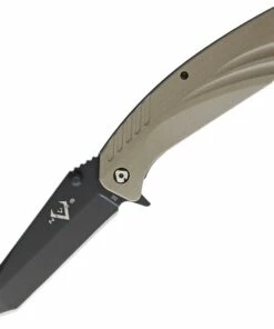 V Nives 30114 SFL Tanto, 3.5" Black D2 Plain Blade, Coyote Snow G-10 Handle