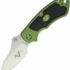 V Nives 30152 Stout, 2.5" 8Cr14MoV Plain Blade, Green Aluminum, Black Rubber Inlay Handle