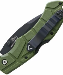 V Nives 30190 Rocky, 3.25" Black D2 Plain Blade, Green FRN Handle -Buck Knives Sales vni30190 2 50738.1566586018
