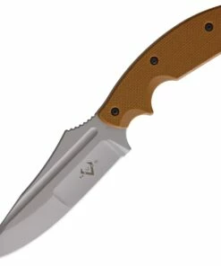 V Nives 30220 Frontier Survivor, 5" Gray D2 Plain Blade, Coyote Snow G-10 Handle