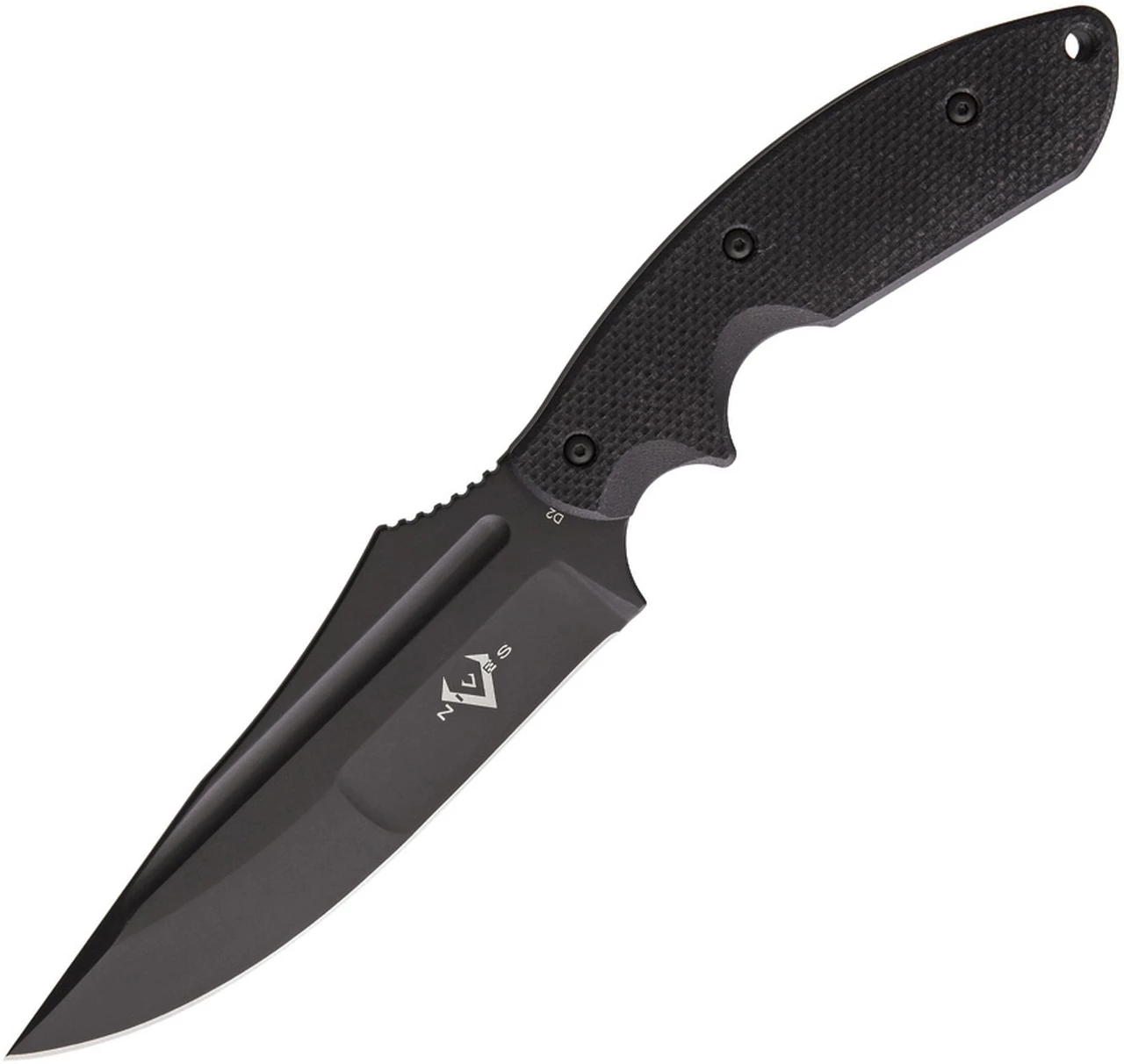 V Nives 30237 Frontier Survivor, 5" Black D2 Plain Blade, Black G-10 Handle 1 V Nives 30237 Frontier Survivor, 5" Black D2 Plain Blade, Black G-10 Handle