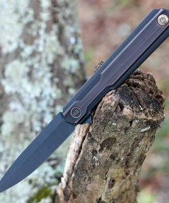 WE Knife Co. Peer, 2015F, 3.5" CPM 20CV Black Stonewashed Blade, Black Hand Rubbed Copper Handle