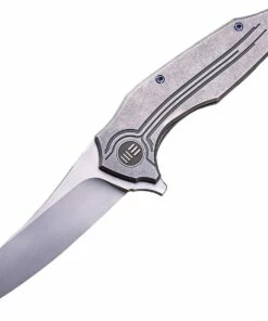 We Knife Co. We Knife 806C Bullit, 3.5" CPM S35VN Plain Blade, Gray Titanium Handle
