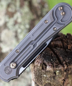 We Knife Co. We Knife Double Helix Folder 815E, 3.3" CPM S35VN Black Drop Point Plain Blade, Gray Titanium Handle -Buck Knives Sales we815e.3 30656.1627316762