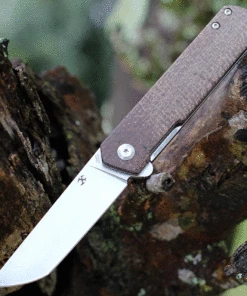 Kansept Knives Kansept Foosa Liner Lock - Brown Micarta (3" 154CM SW) X2020T1